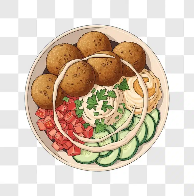 falafel bowl with hummus and salad