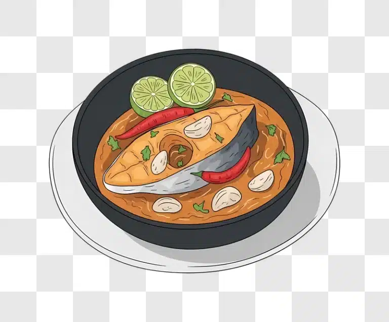 fish curry with lime and chili