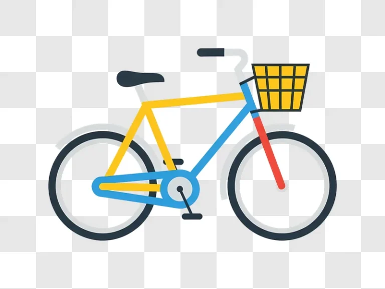 flat design colorful bicycle with basket