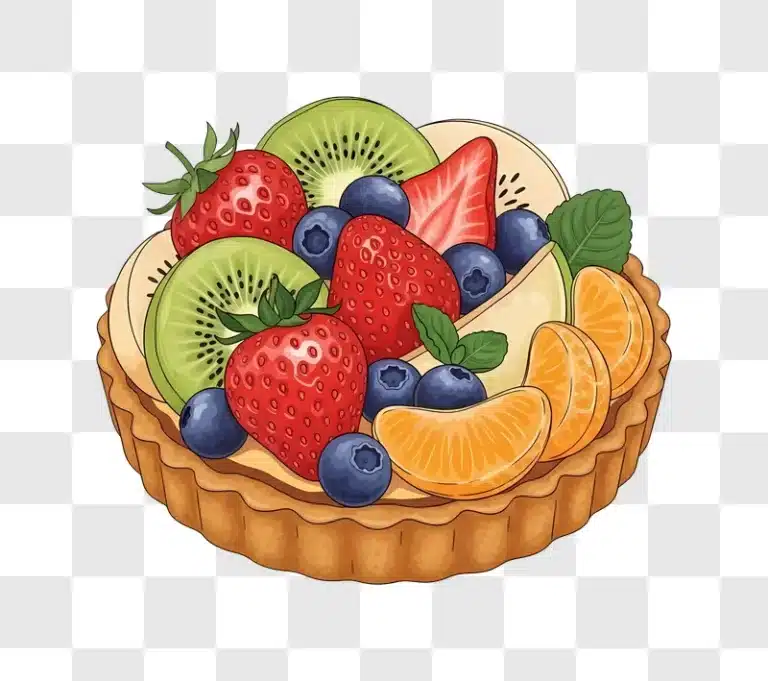 fresh fruit tart dessert closeup