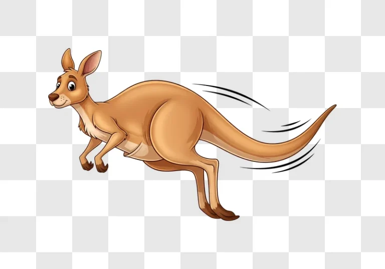 friendly cartoon kangaroo hopping