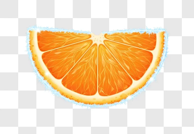 frozen orange slice with icicle edges