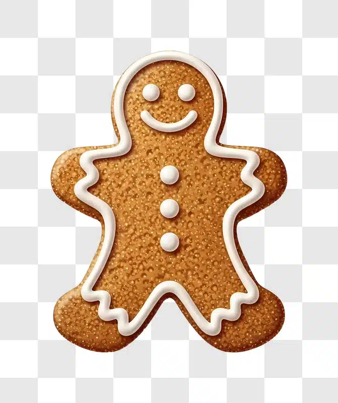 gingerbread man cookie with white icing