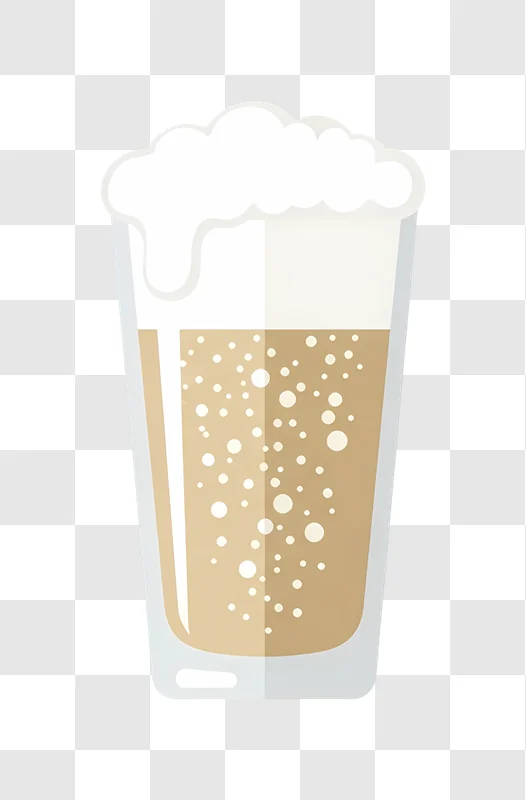 glass of beer with frothy head