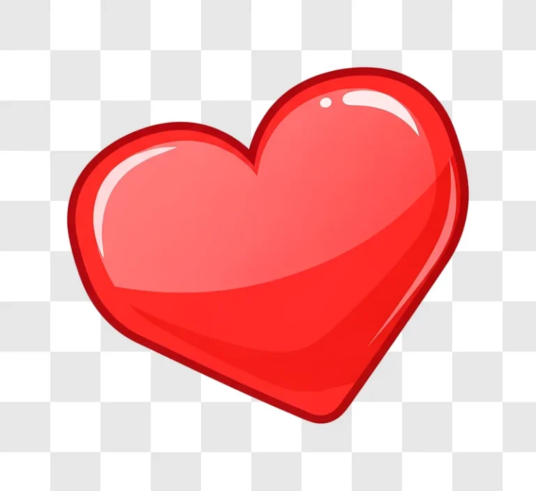 glossy red heart shape on red background