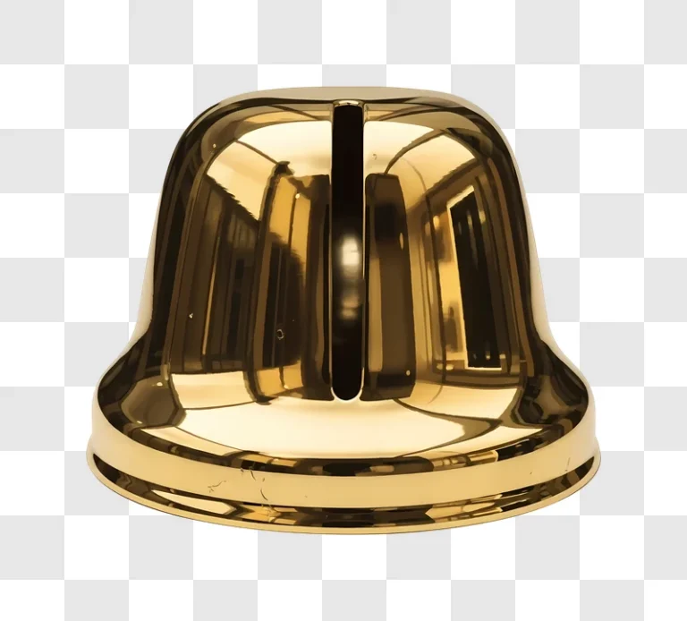 golden bell reflection in studio lighting