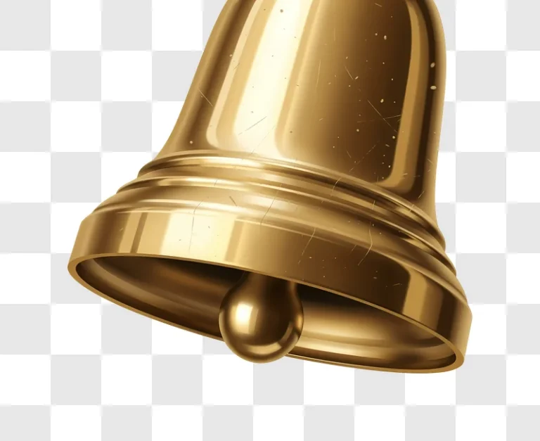 golden bell with dramatic lighting and scratches