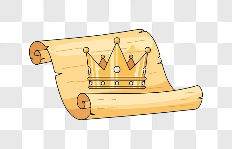 golden crown on parchment scroll illustration