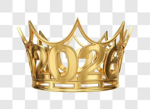 golden crown with 2026 year