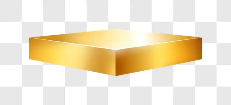 golden cube with light and shadow