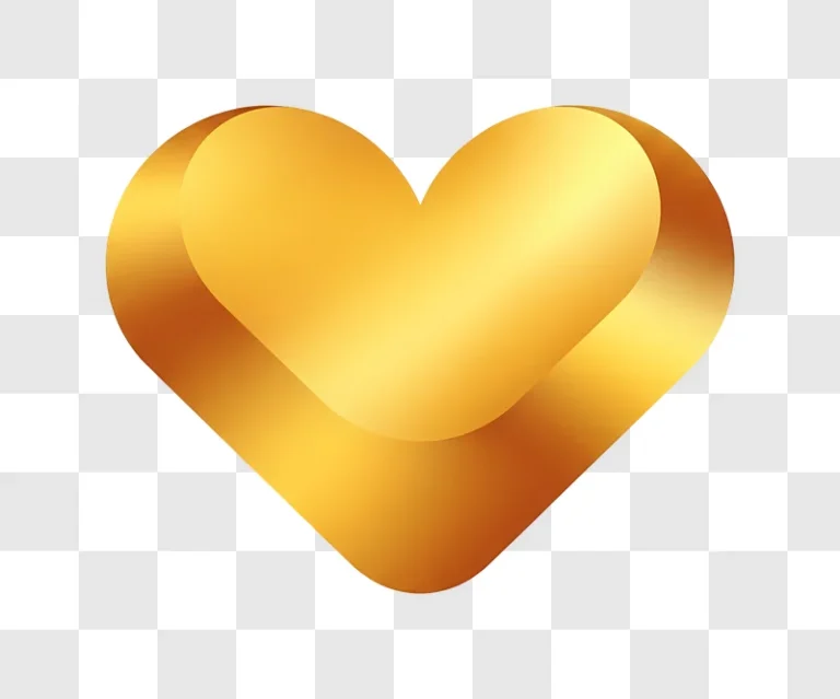 golden heart shape with metallic sheen