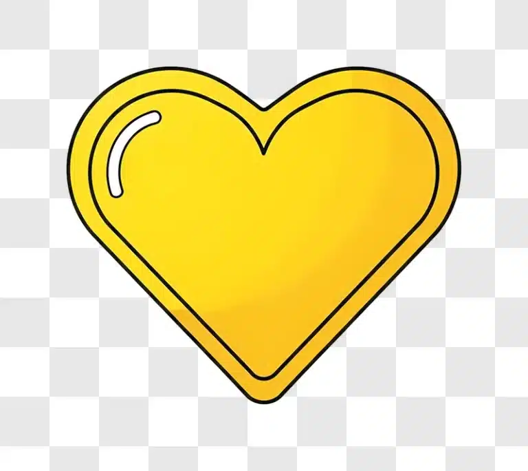 golden heart symbol with black outline