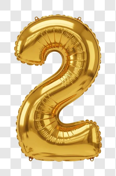 golden number two balloon decoration