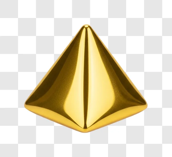 golden pyramid metal object closeup