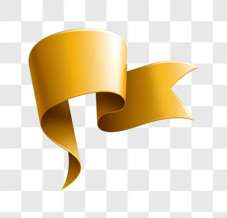 golden ribbon with swirling design