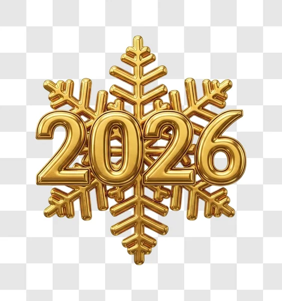 golden snowflake with new year number