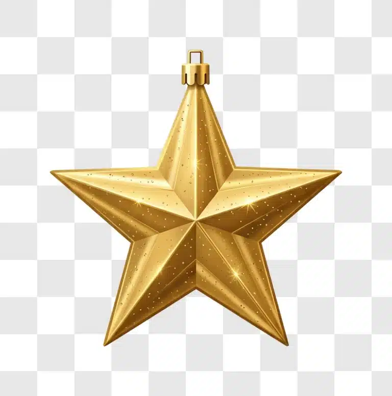 golden star christmas ornament glittering festive