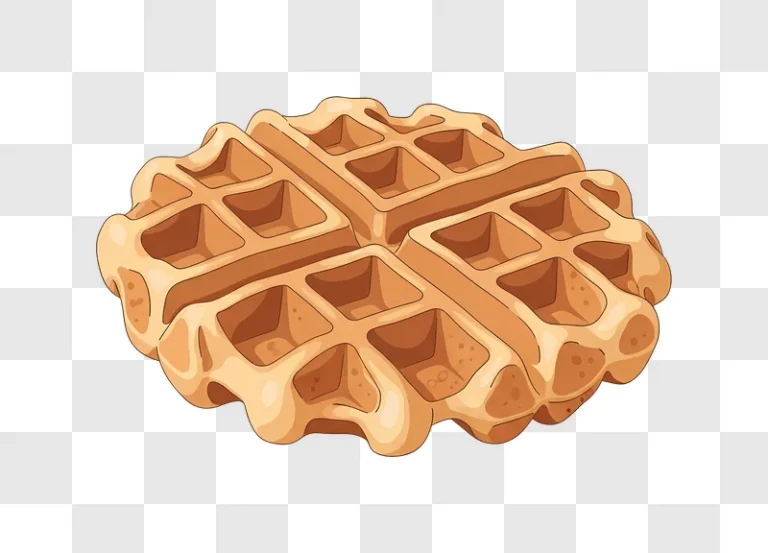 golden waffle on brown background