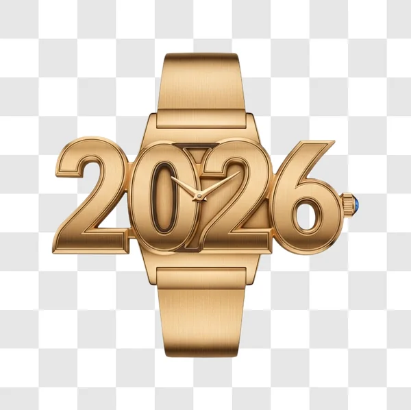 golden watch with 2026 numbers