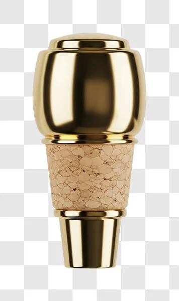 golden wine bottle stopper closeup