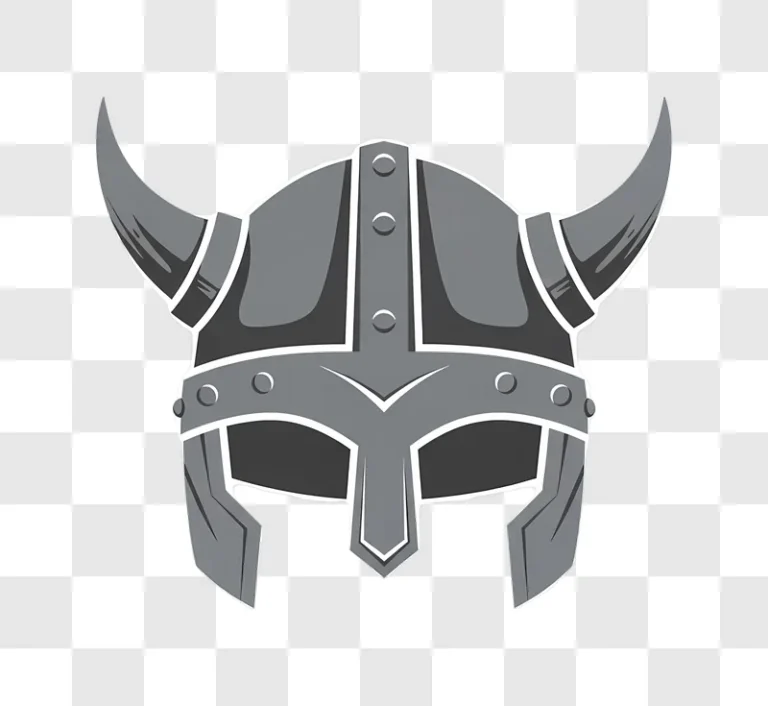 gray viking helmet with horns
