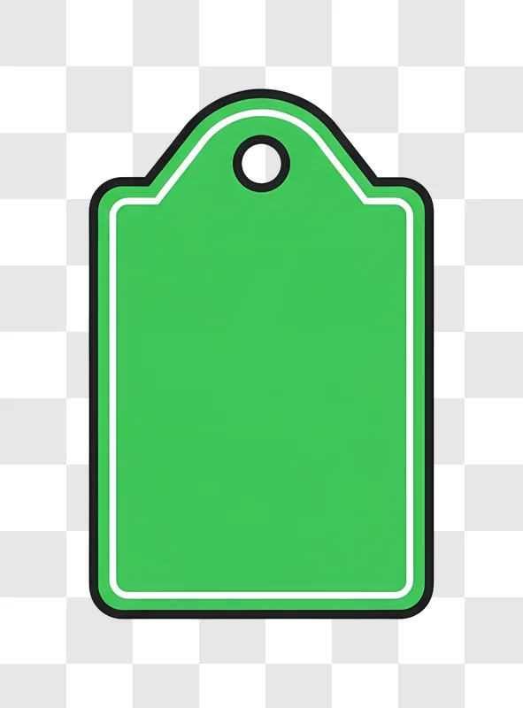green blank tag with hole and border