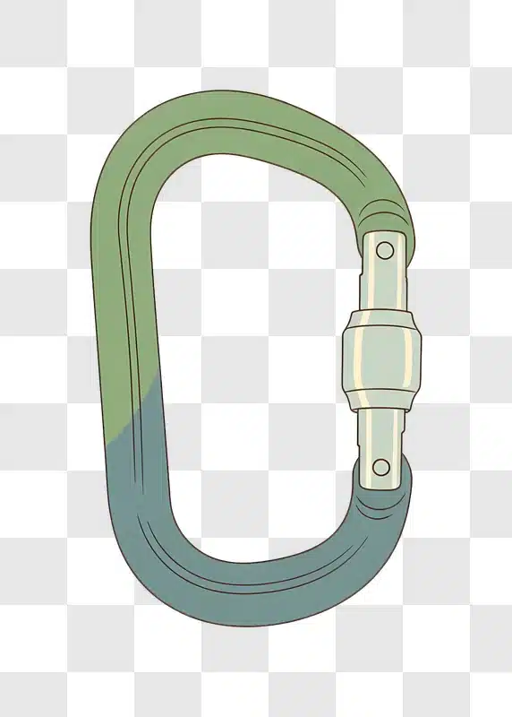 green climbing carabiner