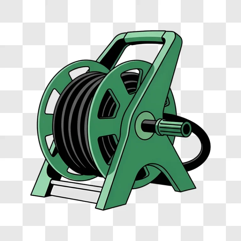 green garden hose reel illustration