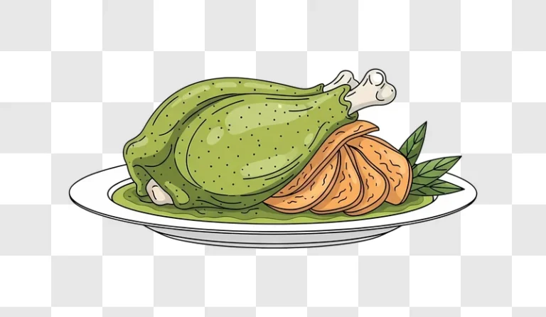 green glazed turkey with sliced potatoes