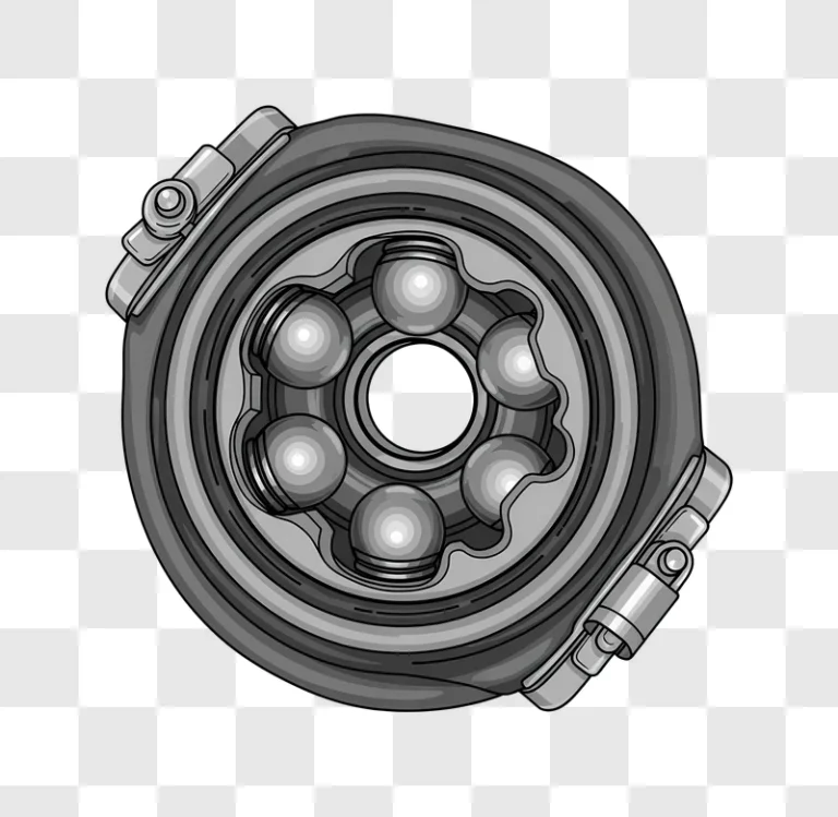 grey ball bearing top down view graphic