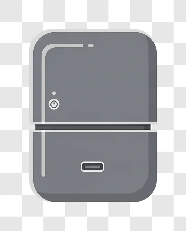 grey external hard drive flat icon