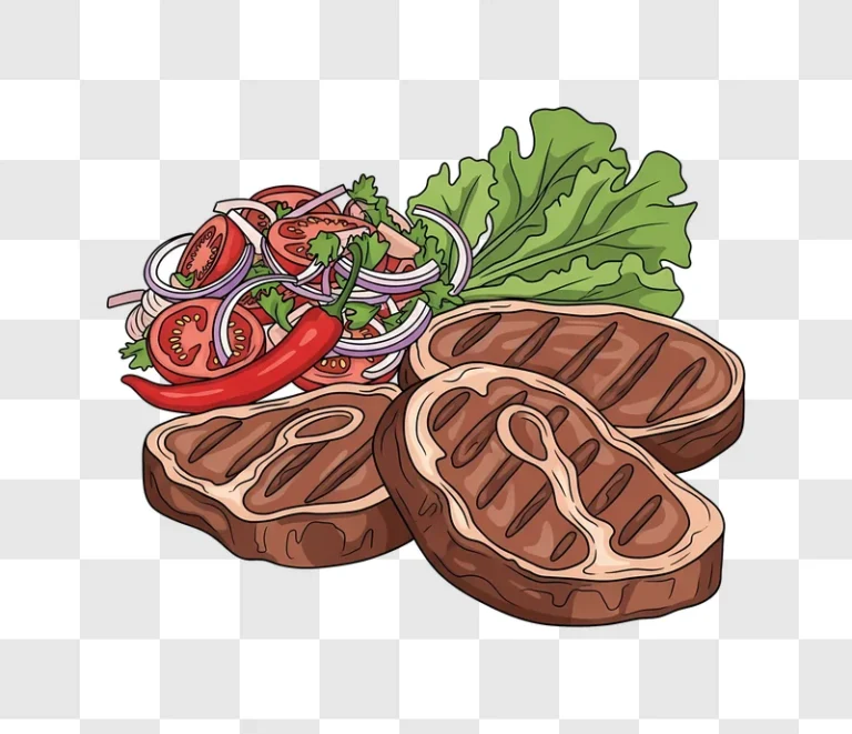 grilled steaks with tomato salad and chili