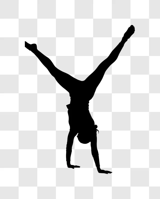 gymnast handstand with split legs silhouette