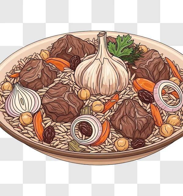 hearty rice dish with meat and vegetables