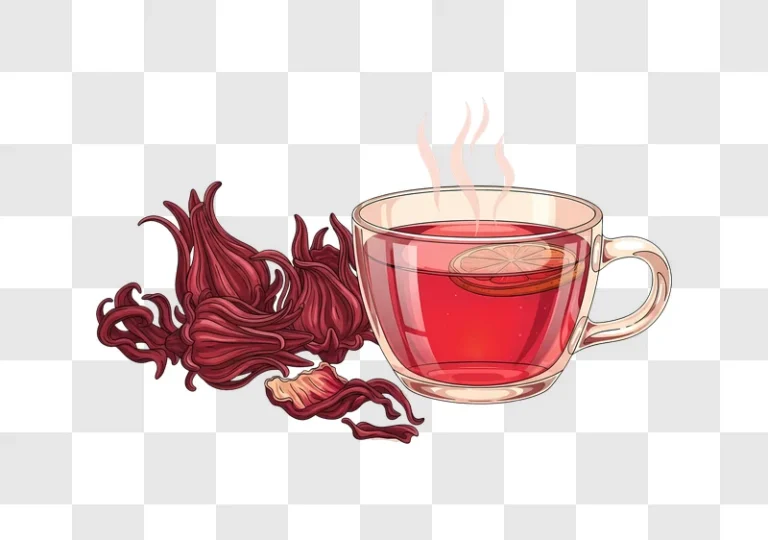 hot hibiscus tea with orange slice