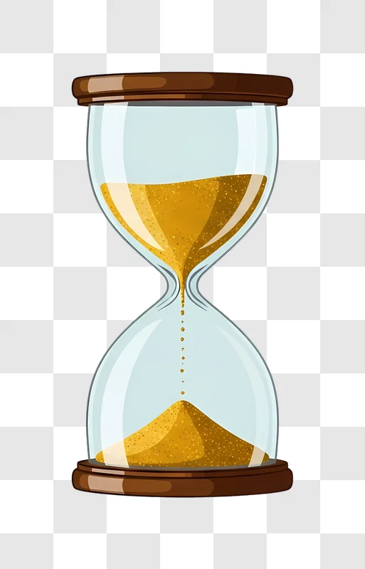 hourglass with golden sand falling