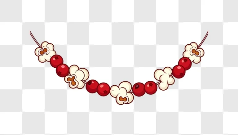 illustrated popcorn berry garland border