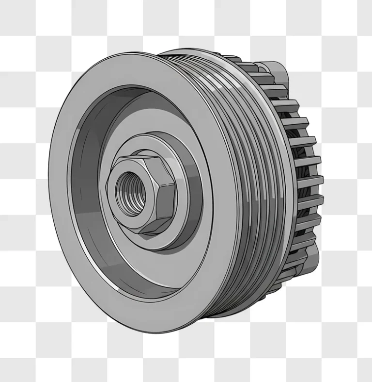 industrial pulley gear assembly digital illustration