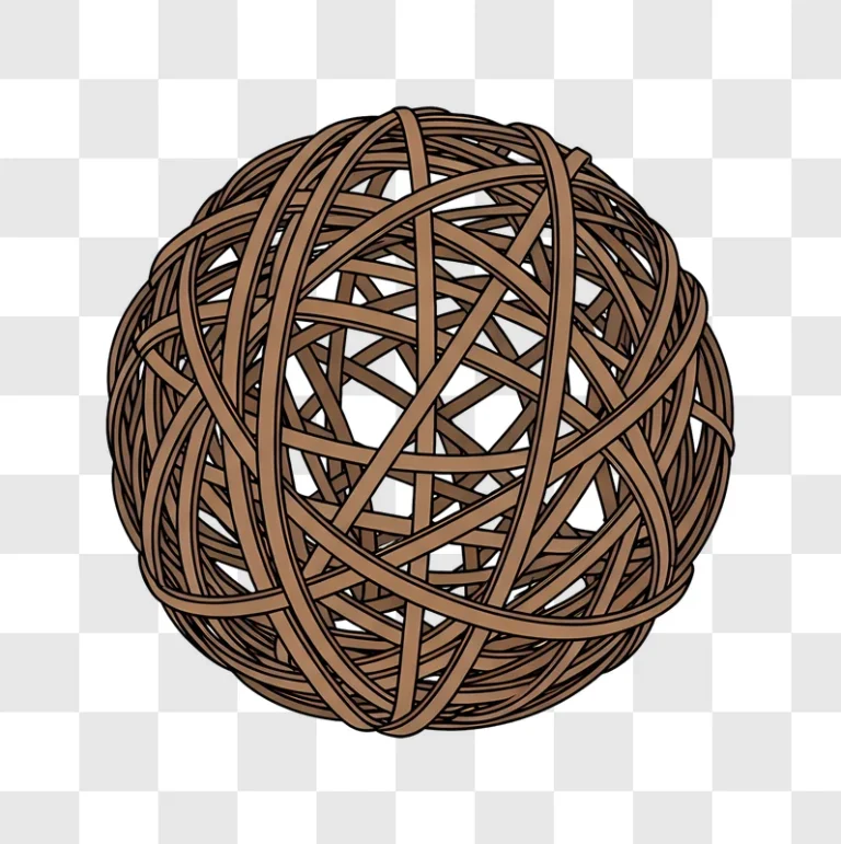 intricate brown woven sphere with glow