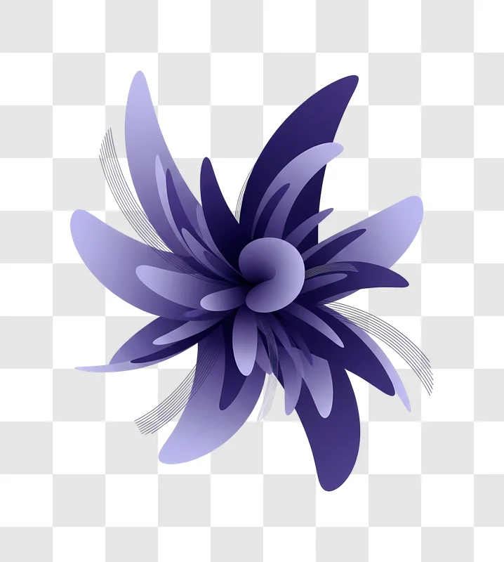 intricate purple floral swirl abstract art