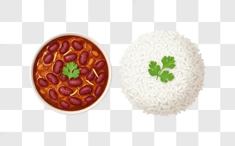 kidney bean curry with cilantro and rice