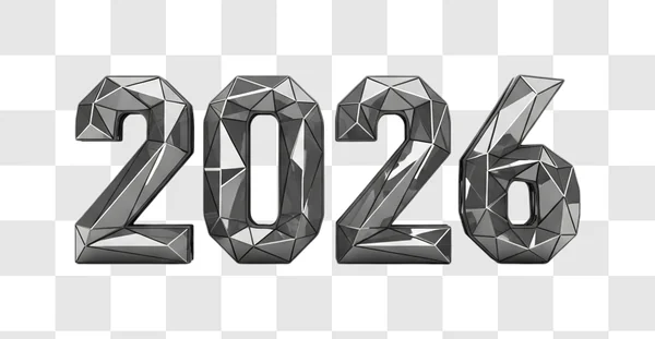 large 3d crystal numbers two zero two six