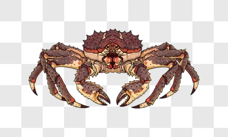 large king crab with sharp spikes and claws