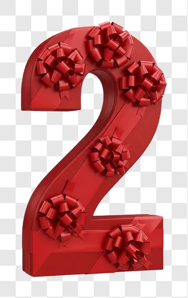 large red number two decoration