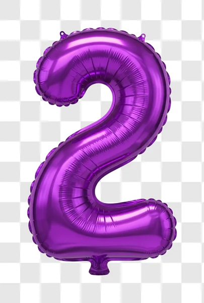 large purple number two balloon