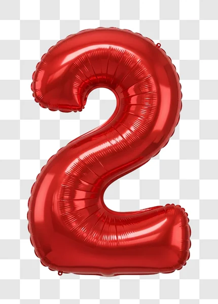large red number two balloon