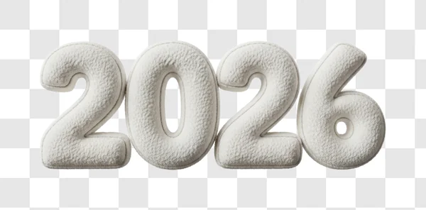 large white 2026 number closeup