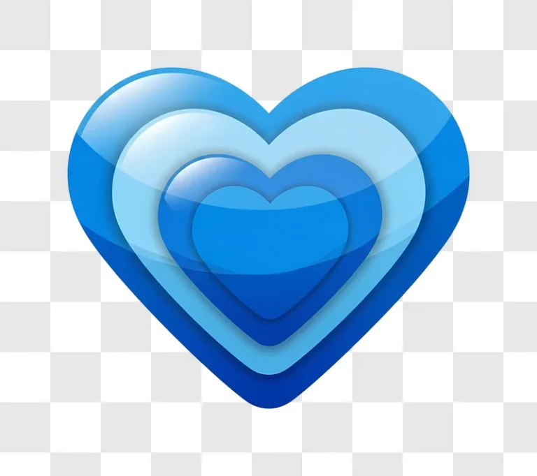 layered blue hearts with glossy finish