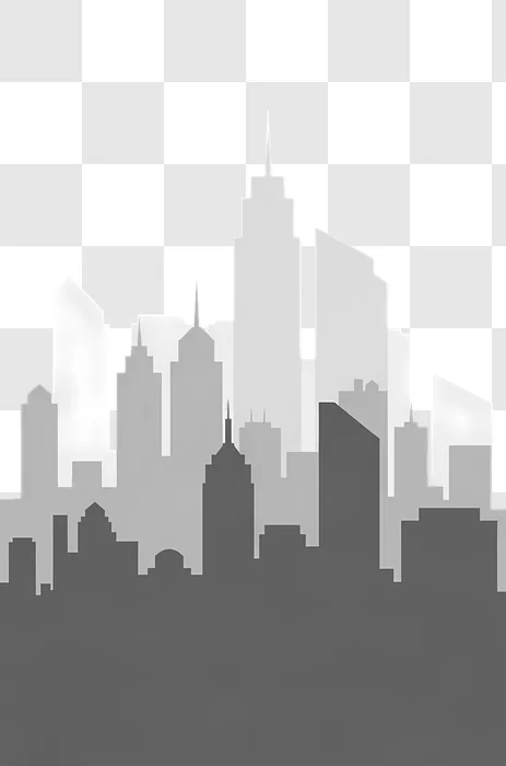 layered grey city skyline silhouette illustration