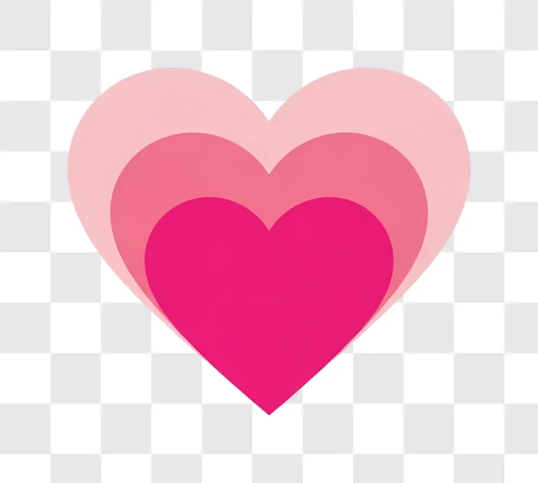 layered pink hearts with pink background
